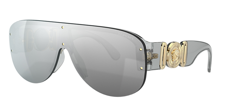 Versace ve4391 311-6G TRANSPARENT GREY Occhiali da sole a maschera uomo donna versace