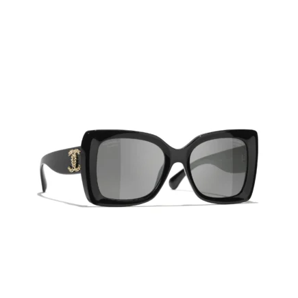 Occhiali Quadrati da sole Chanel CH5555 C622T8 Nero