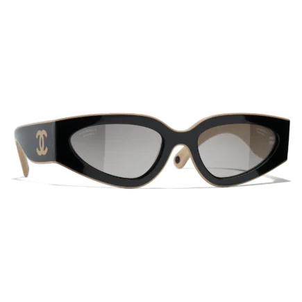 Occhiali Cat-Eye da sole CH6056 C534M3 Nero e Beige